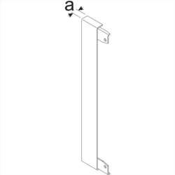 Zeichnung Abschlussstück zur Wandanschlussblende, Stahlblech verzinkt Abschluss-Stück zu Wandanschlussblende Stahlblech