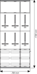 Zeichnung AP-Rahmen Zähler-Normverteiler IP30