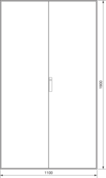 Zeichnung Anreihstandschränke, IP54, mit Klarsichttür, Schutzklasse I, Tiefe 600 mm, Schrankhöhe 1900 mm Stahlblech