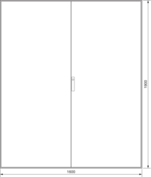 Product Drawing Armoires juxtaposables, IP54, avec porte transparente, classe de protection I, profondeur 400 mm, hauteur 1900 mm tôle d`acier
