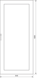 Zeichnung Türen, Schutzklasse I, rechts, Klarsicht Stahl