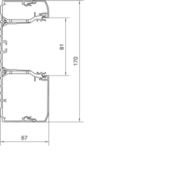 Querschnitt BRN70170A (assymetrisch) Unterteil PVC