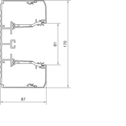 Querschnitt BRN90170 (Höhe 90 mm) Unterteil PVC