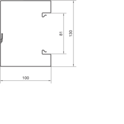 Querschnitt BRS100130 Unterteil Stahlblech