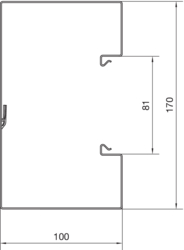 Querschnitt BRS100170 Unterteil Stahlblech