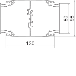 Querschnitt Bodenanschlusssäulen, 2-fach Aluminium