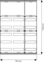 Zeichnung AP-Rahmen Normverteiler IP30