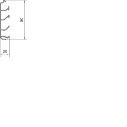 Coupe profilée Base pour SL20080, 80 mm Socle PVC