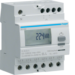 EC352 Compteur divisionnaire triphasé direct 63A double tarif EC352 Compteur divisionnaire triphasé direct 63A double tarif