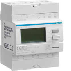 EC377M Energiezähler, 3phasig, über Wandler bis 3000A,  Modbus,  MID,  RS485