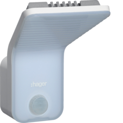 EE610 Außenbewegungsmelder 140° mit LED-Leuchte,  IP55, weiß