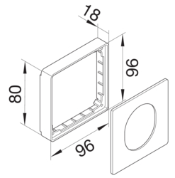 Zeichnung Blendenset für Geräteeinbau CEE, PC/ABS halogenfrei PC - ABS