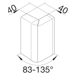 Zeichnung SL2001151 und SL201152 Außeneck verstellbar ABS