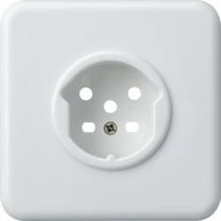 WH11592200G basico Frontset komplett zu: Steckdose Typ 15 mit Schraubklemmen Weiss