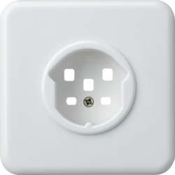 WH11595200G basico Frontset komplett zu: Steckdose Typ 25 mit Schraubklemmen Weiss