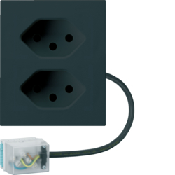WH37687605D FLF Steckdose 2xT13 Power L1 Schwarz