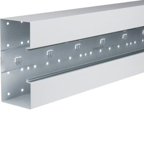 BRS10021019010 Brüstungskanal-Unterteil frontrast BRS 100x210mm OT 80mm aus Stahlblech reinweiß