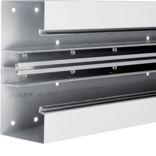 BRS1002101B9010 Brüstungskanal-Unterteil C-Profil BRS 100x210mm OT 120mm aus Stahlblech reinweiß