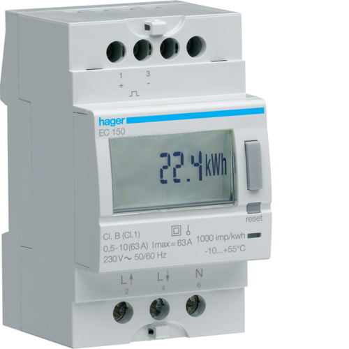 EC150 Energiezähler einphasig,  1 Tarif,  Direktmessung 63A
