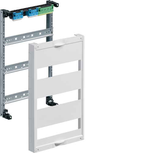 UW31V Einbausatz,  univ., m. Hutschienen,  f. Feldverteiler AP 3-reihig,  450x250mm,  QC