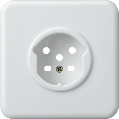 WH11592200G basico Frontset komplett zu: Steckdose Typ 15 mit Schraubklemmen Weiss
