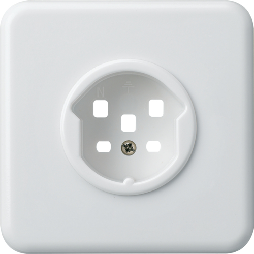 WH11595200G basico Frontset komplett zu: Steckdose Typ 25 mit Schraubklemmen Weiss