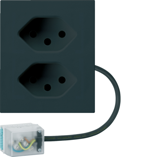 WH37687605D FLF Steckdose 2xT13 Power L1 Schwarz