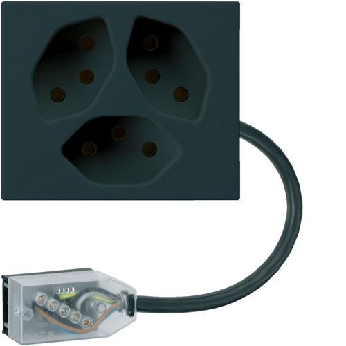 WH37732105D FLF Steckdose 3xT13 Technofil L1 Schwarz